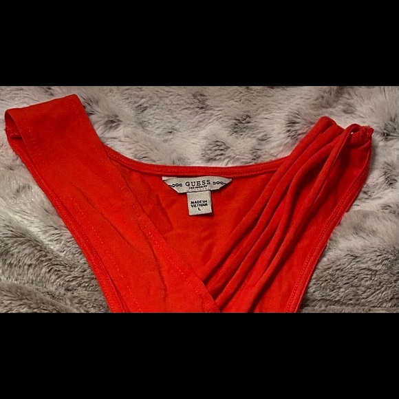 GUESS Womens Red Chas Halter Sleeveless Top - Picture 3 of 4